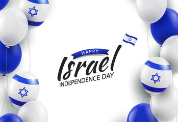 Independence Day of Israel. Background with balloons. Vector Illustration
