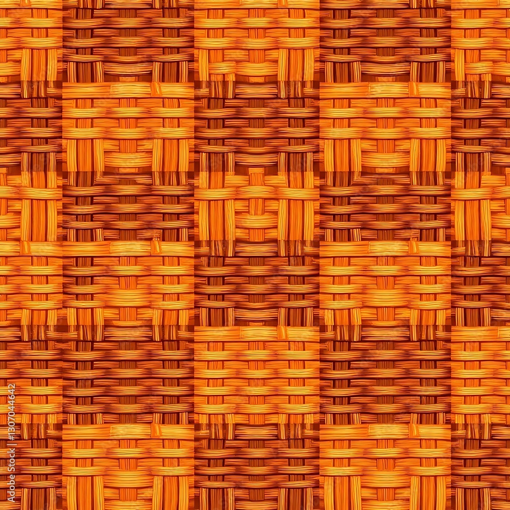 Poster warm weave: a close-up image of a woven pattern. the intricate texture and warm color palette offer 