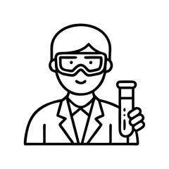 Obraz premium Scientist Holding Test Tube in a Friendly Attitude Illustration