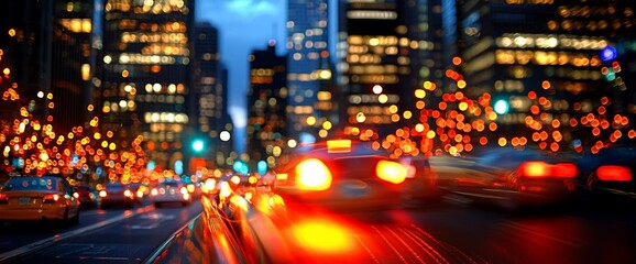 Fototapeta premium Night city traffic blur.