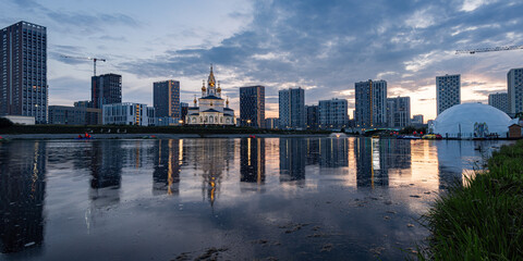 Church of the Holy God's builders at sunset against the backdrop of a clear sky 6