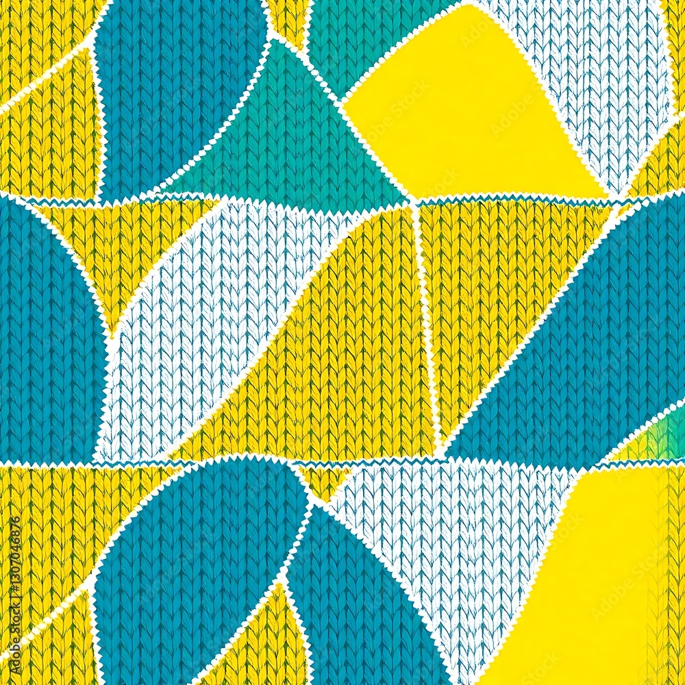 Poster abstract knitted pattern: a vibrant, eye-catching abstract pattern with a knitted texture, featuring