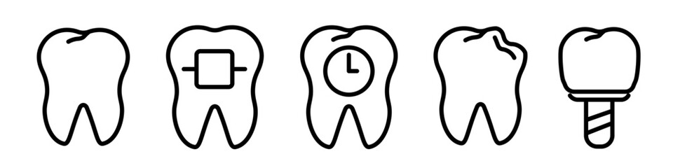 tooth icon. tooth icon set