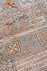  Weathered Mosaic Floor in Ancient Greek Temple