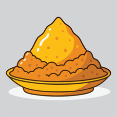 A pile of curry powder vector.