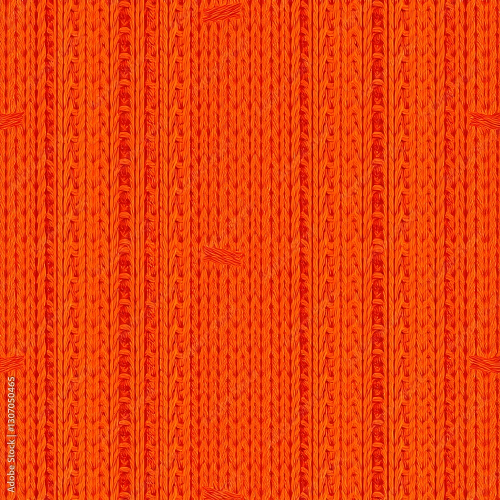 Poster radiant textile design, red and orange weave patterns with vertical lines creating a warm and vibran