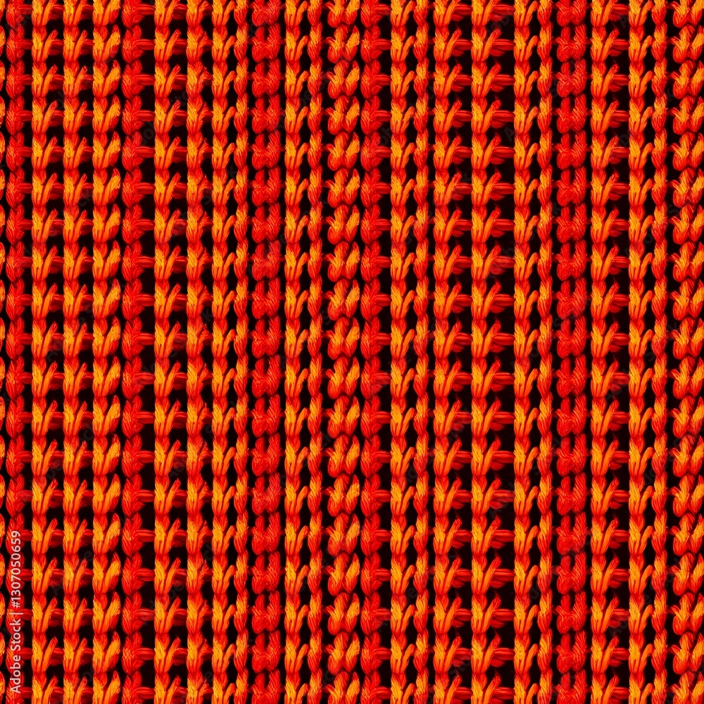 Poster warm knitted texture: a close-up shot highlighting a textured pattern of knitted fabric, with its in