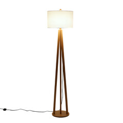 Sleek White Wooden Floor Lamp PNG – High-Quality, Transparent or White