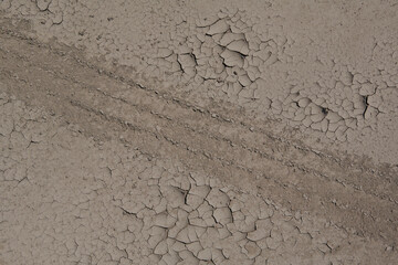 Drought thirst soil shot from above.