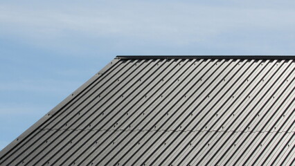 metal profile. roof of a house made of metal profile. roof replacement