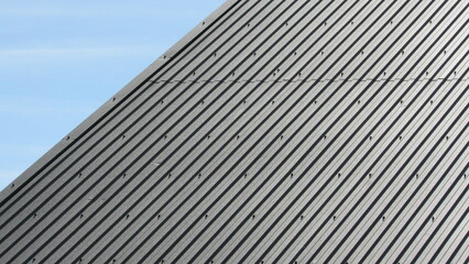 metal profile. roof of a house made of metal profile. roof replacement