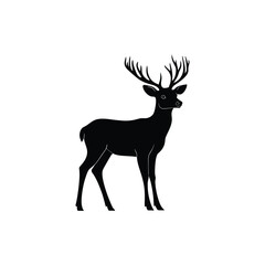 Fototapeta premium forest deer vector silhouette