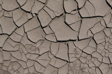 Drought thirst soil shot from above.