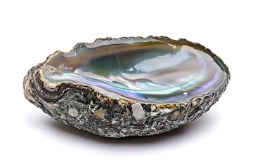 Abalone slice isolated on white background 