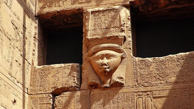 Dendera temple or Temple of Hathor. Egypt. Dendera, Denderah, is a small town in Egypt. Dendera Temple complex, one of the best-preserved temple sites from ancient Upper Egypt.