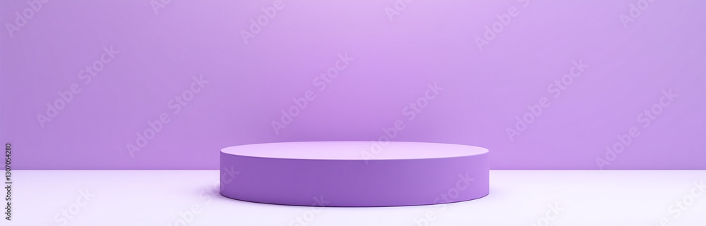 Poster smooth purple pedestal ideal for product display or exhibition with minimalist design isolated on a 