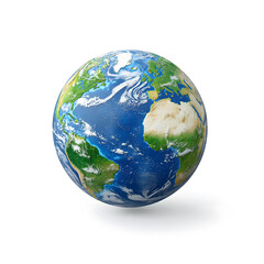 3d Blue planet earth isolated on white background