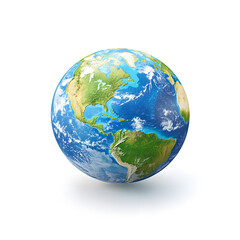 3d Blue planet earth isolated on white background