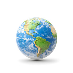 Fototapeta premium 3d Blue planet earth isolated on white background