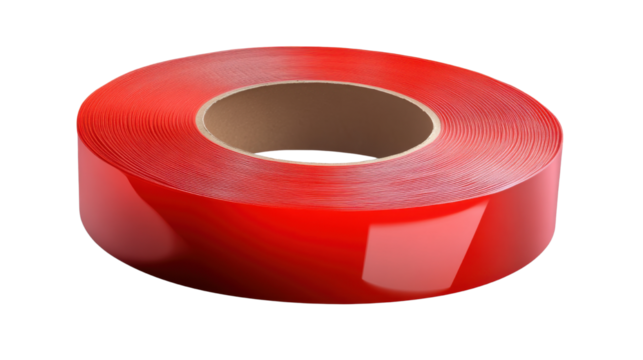 roll of red tape isolated on white background