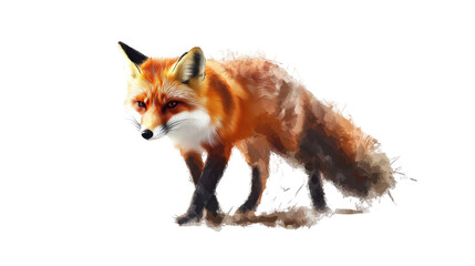 Obraz premium red fox isolated on white background