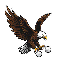 Obraz premium Eagle Holding Golf Balls