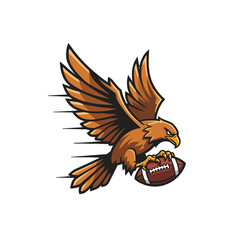 Fototapeta premium Eagle Clutching American Football