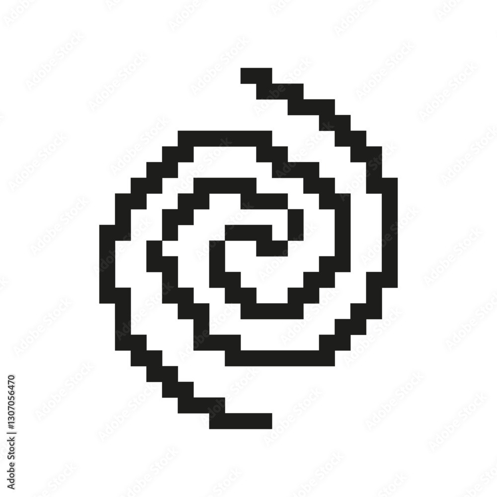 Aufkleber pixelated spiral icon. swirling motion symbol in pixel art style. twisting and turning swirl shape s