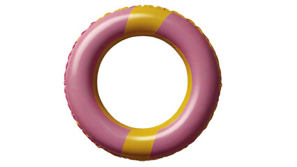 pink and yellow inflatable circle on a transparent background