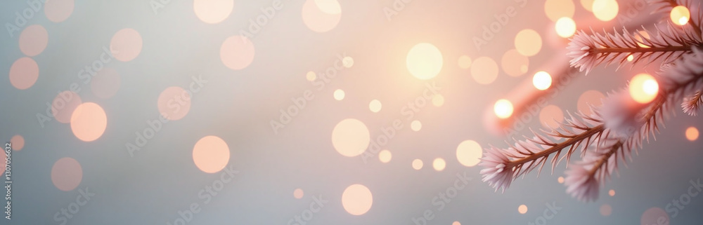 Aufkleber pastel background christmas banner features a soft, abstract design with twinkling bokeh lights crea