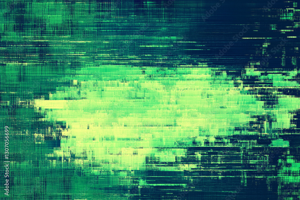 Poster abstract pixelated interlaced green blue 8 bit cyber retro game glitch tv static pixel noise texture