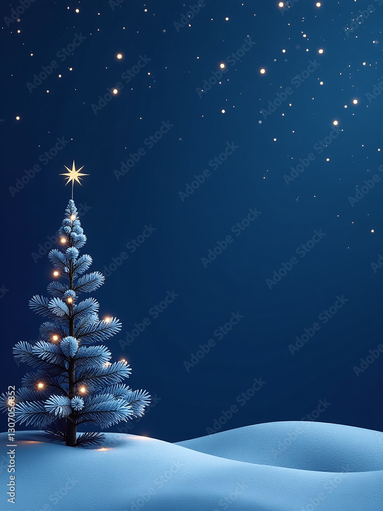 Aufkleber Navy Blue Christmas Backdrop Features A Minimalist Design With Ample Copy Space For Creative Generative Ai Concepts And Ideas.