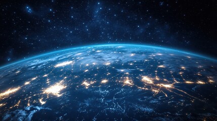 Obraz premium Multiregion cloud infrastructure, interconnected data centers optimizing global enterprise operations