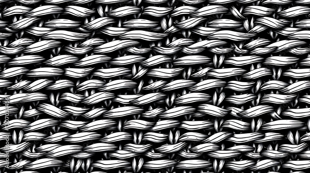 Poster woven texture: a detailed view of a close-up weave pattern, a beautiful and intricate display of int