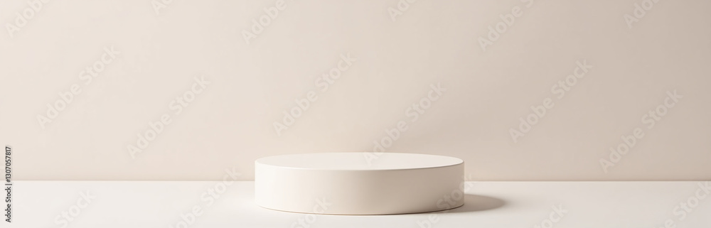 Poster minimalist design of a luxurious pedestal with clean lines and a blank background, perfect for showc