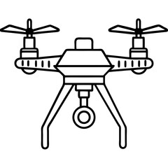 Agricultural drone illustration, modern design, hovering above field on a transparent background