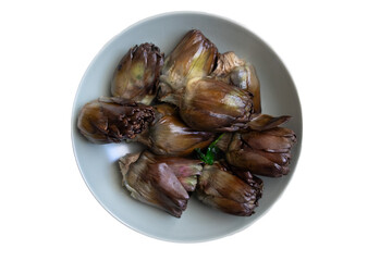 Grilled artichokes with garlic and oil