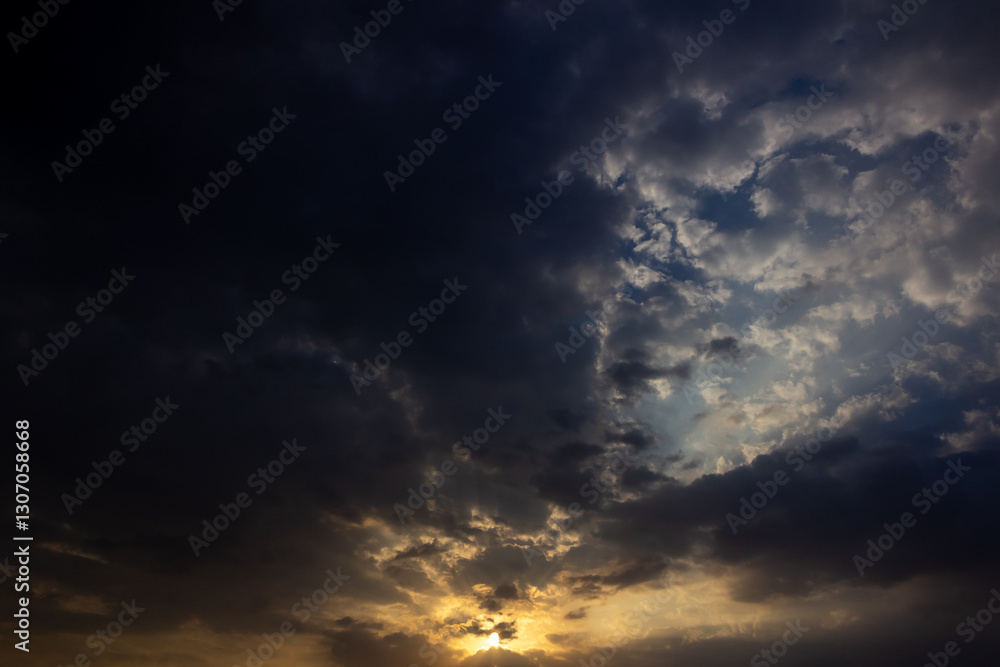 Wall mural cloudscape has been developing in gorgeous form. this image has been taken at sunset.