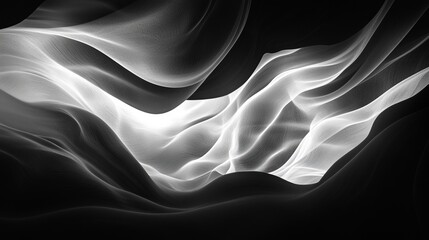 Obraz premium Abstract black and white smoke swirling, artistic and dynamic, mysterious and elegant, high contrast, dramatic and striking, minimal and clean, soft focus