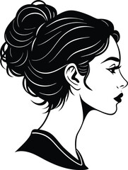 girl with messy bun vector