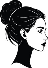 woman with messy bun