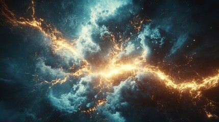 Obraz premium Abstract plasma storm with glowing tendrils of light, cosmic and powerful, highly detailed and energetic, futuristic and dynamic, cinematic and surreal