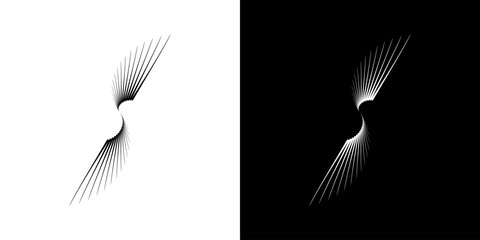 Dynamic abstract spiral sound wave rhythm lines. Circular spiral sound wave rhythm of lines. Circular futuristic abstract lines, black and white background.