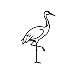 Obraz premium Crane Line Art Logo