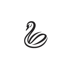 Fototapeta premium Minimalist Swan Logo