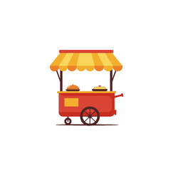 Red Street Food Cart Icon