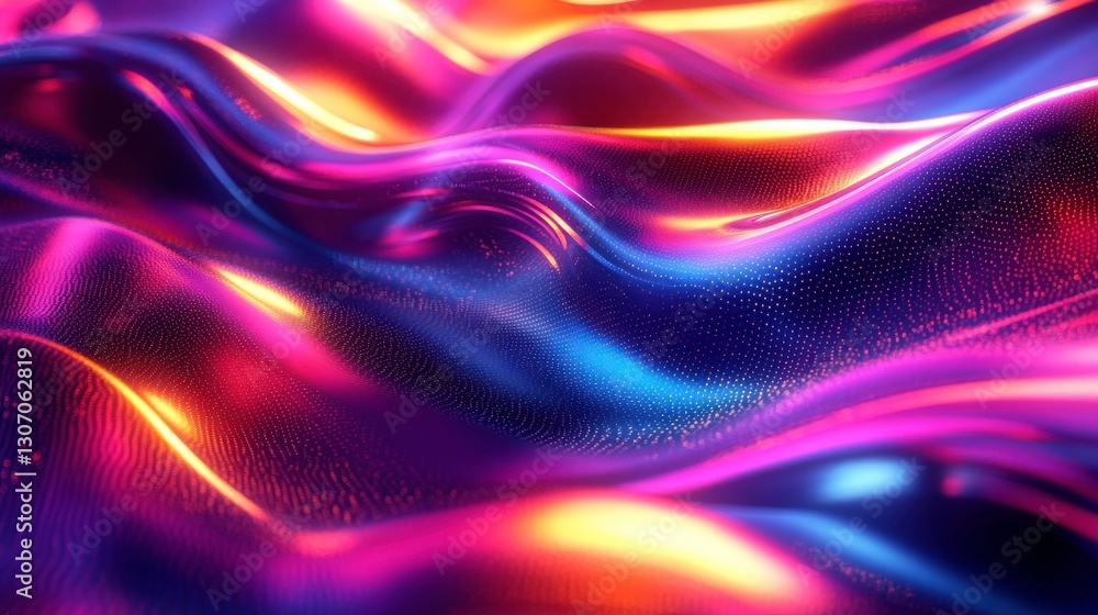 Poster vibrant, flowing waves of colorful light create a mesmerizing, abstract pattern with dynamic hues an