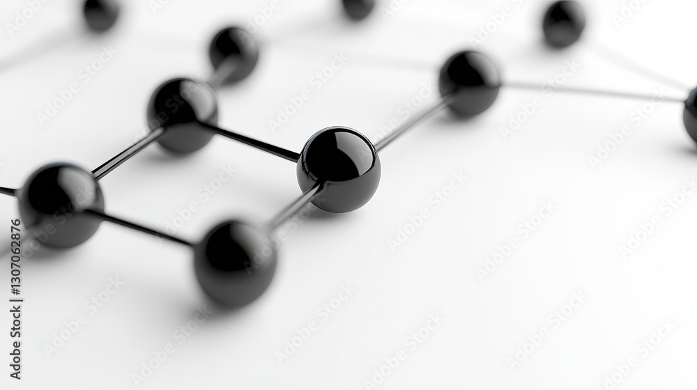 Aufkleber abstract image of black spheres connected by thin lines against a white background. the spheres are 