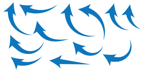 Curved arrow icons. curved arrows set. arrow symbol collection. vector