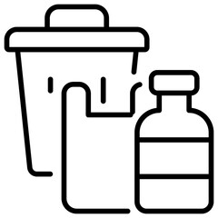 Plastic Waste Outline Icon